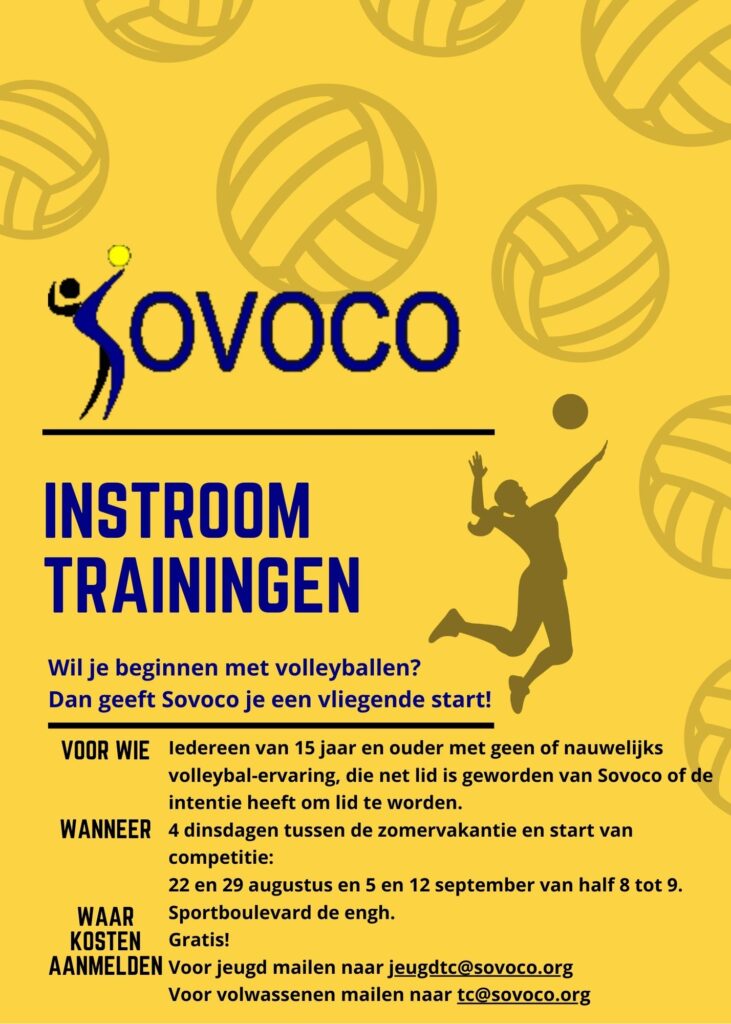 Leer snel de basis van volleybal met de Sovoco Instroomtrainingen